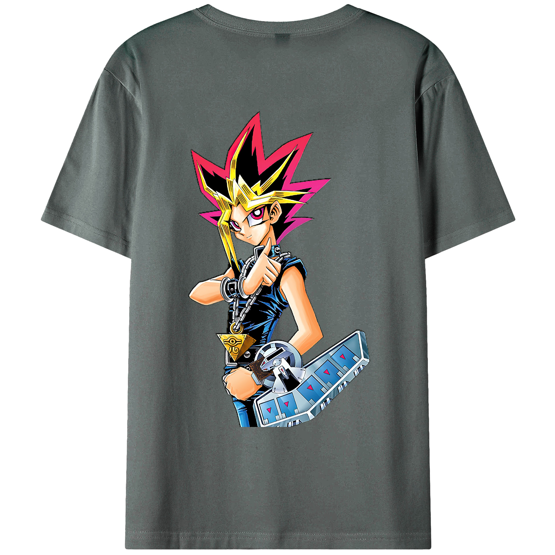 （画像用） 遊☆戯☆王 Yu-Gi-Oh! 綿100％ メンズ半袖Tシャツ（バックプリント） 通気性